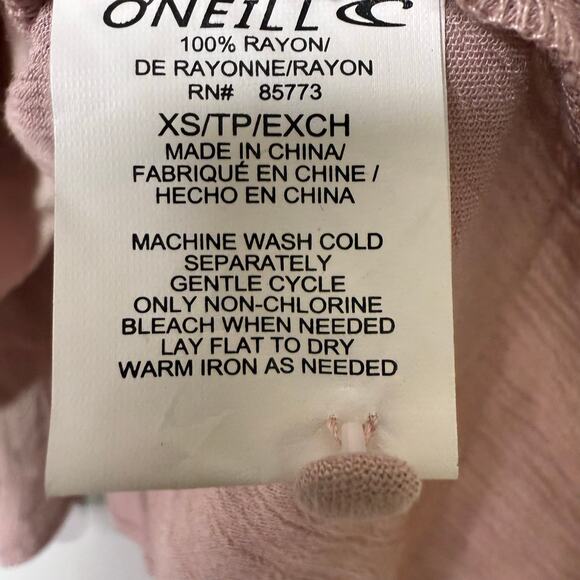 O’Neill Women’s Mauve Cold Shoulder Peplum Top XS Long Sleeve Boho Chic New - Picture 5 of 8